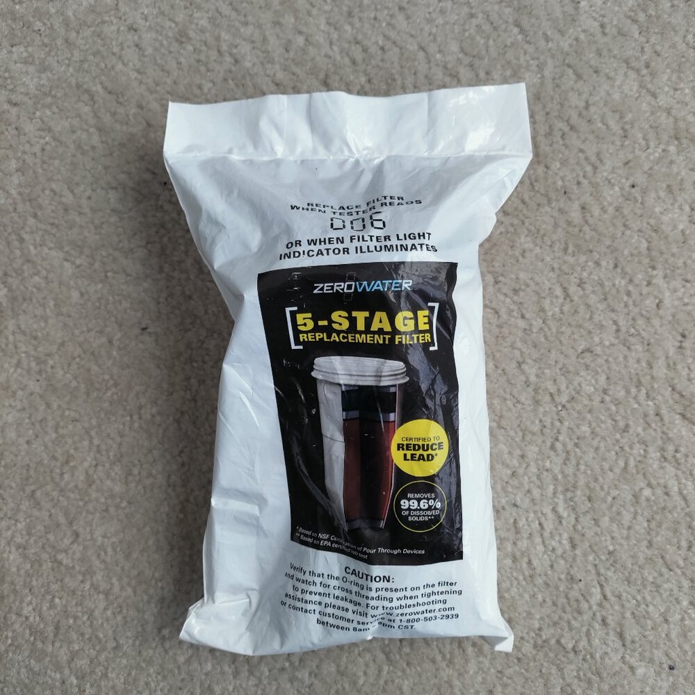 New ZERO WATER 5 Stage Portable Advanced Filtration Water Filter Replacement